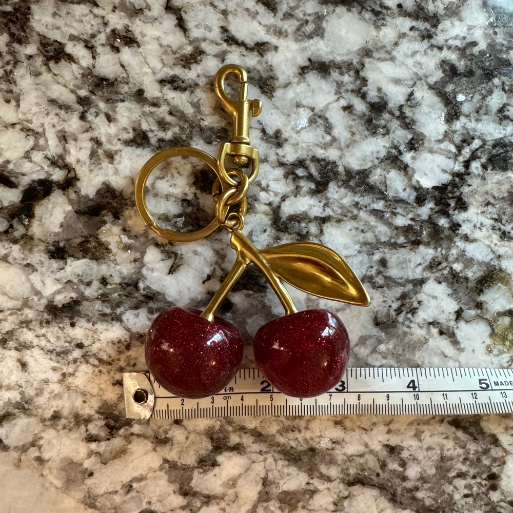 Red Cherry Bag Charm Keychain Unbranded - Picture 4 of 5